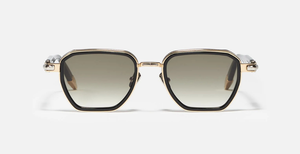 John Dalia Richy | C409 - Luxussonnenbrille mit goldenem Rahmen und graune Gläsern aus Titan.