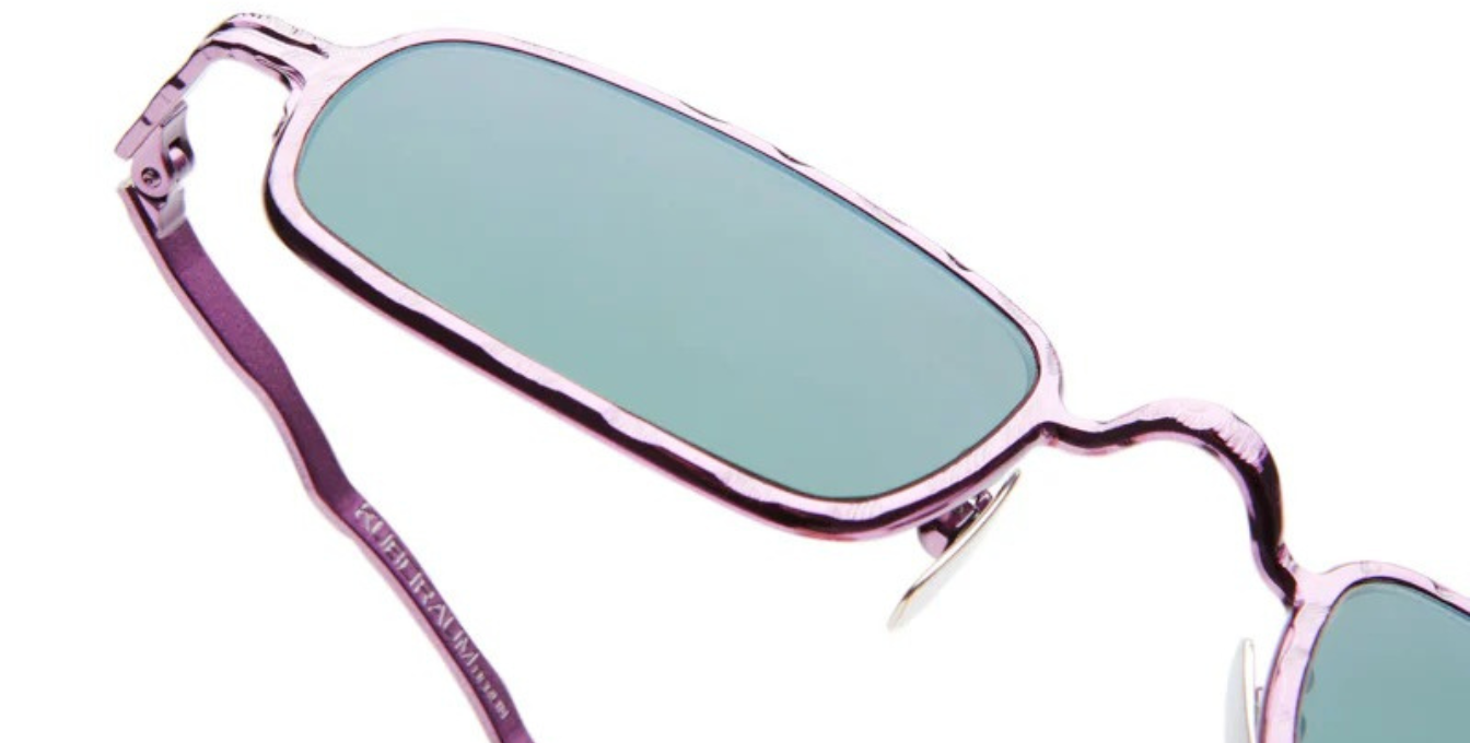 Kuboraum Z18 | FX eckige Sonnenbrille mit pinkem Rahmen und grüne Gläser