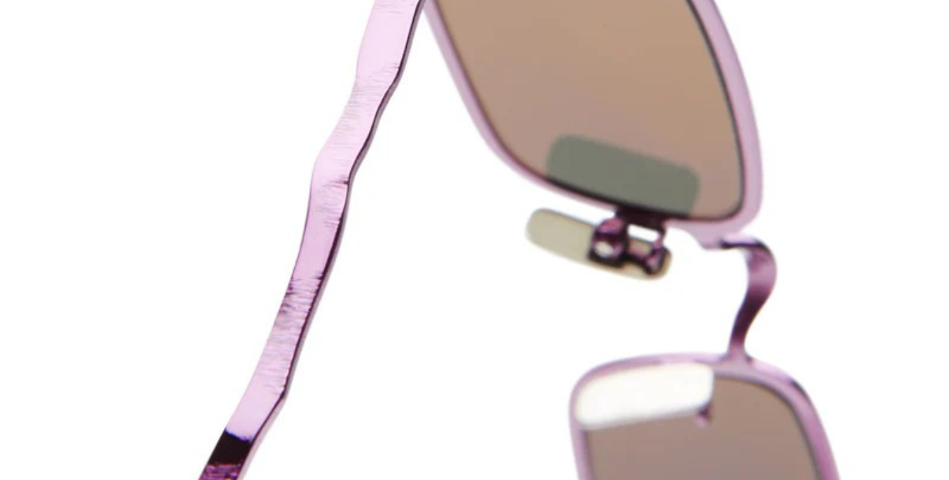 Kuboraum Z18 | FX eckige Sonnenbrille mit pinkem Rahmen und grüne Gläser