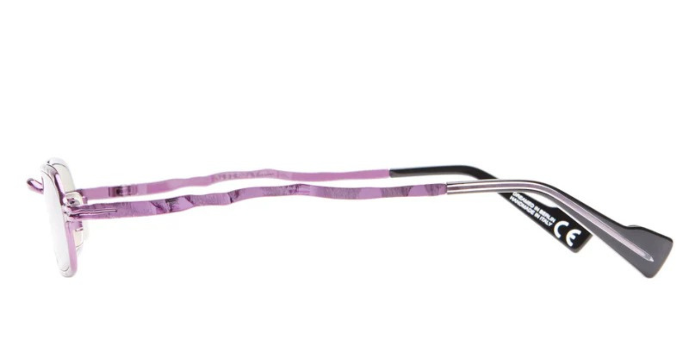 Kuboraum Z18 | FX eckige Sonnenbrille mit pinkem Rahmen und grüne Gläser