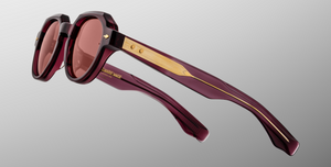 Jacques Marie Mage Pontian | Amarena aviator Sonnenbrille mit rotem Rahmen und roten Gläsern