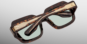 Jacques Marie Mage Evelyn Yesterday Rechteckige Luxussonnenbrille mit braunem Rahmen
