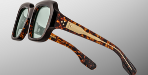 Jacques Marie Mage Evelyn Yesterday Rechteckige Luxussonnenbrille mit braunem Rahmen