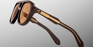 Jacques Marie Mage Jasper | Walnut Aviator Luxussonnenbrille mit braunem Rahmen