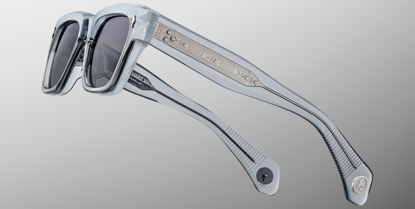 Jacques Marie Mage Lupine | Yellowstone VI | Lupine Luxussonnebrille mit hellblauem Rahmen und blauen Gläsern