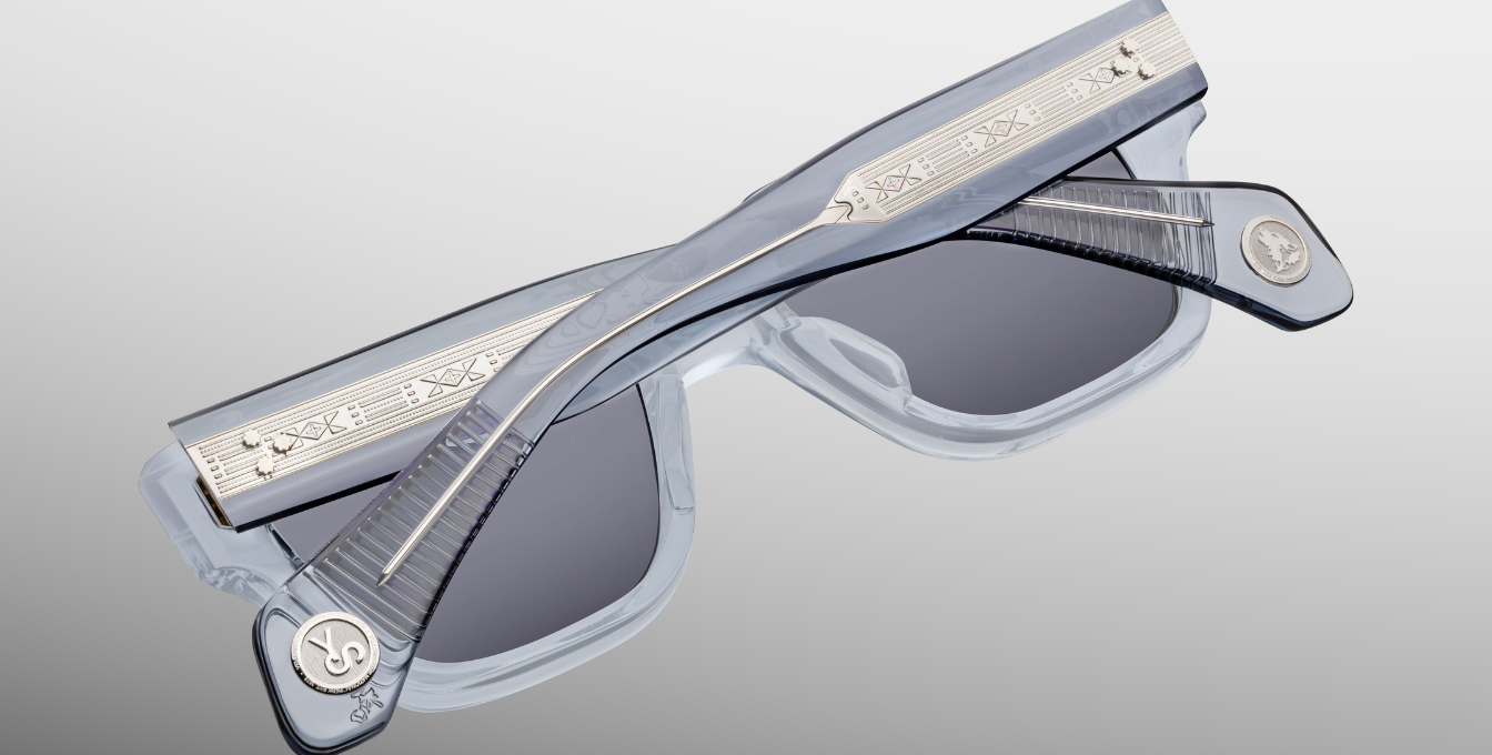 Jacques Marie Mage Lupine | Yellowstone VI | Lupine Luxussonnebrille mit hellblauem Rahmen und blauen Gläsern