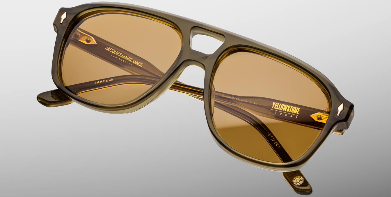 Jacques Marie Mage Cougar | Yellowstone VI | Cougar Luxussonnenbrille mit grünem Rahmen und grünen Gläsern