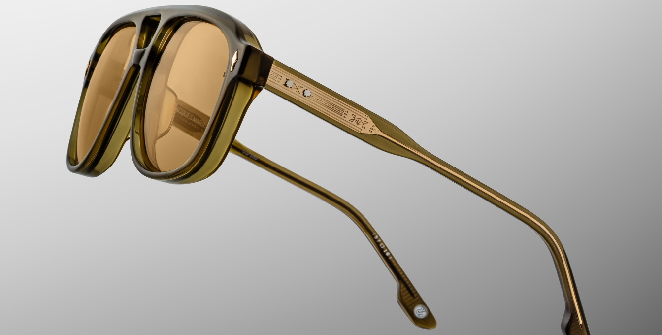 Jacques Marie Mage Cougar | Yellowstone VI | Cougar Luxussonnenbrille mit grünem Rahmen und grünen Gläsern