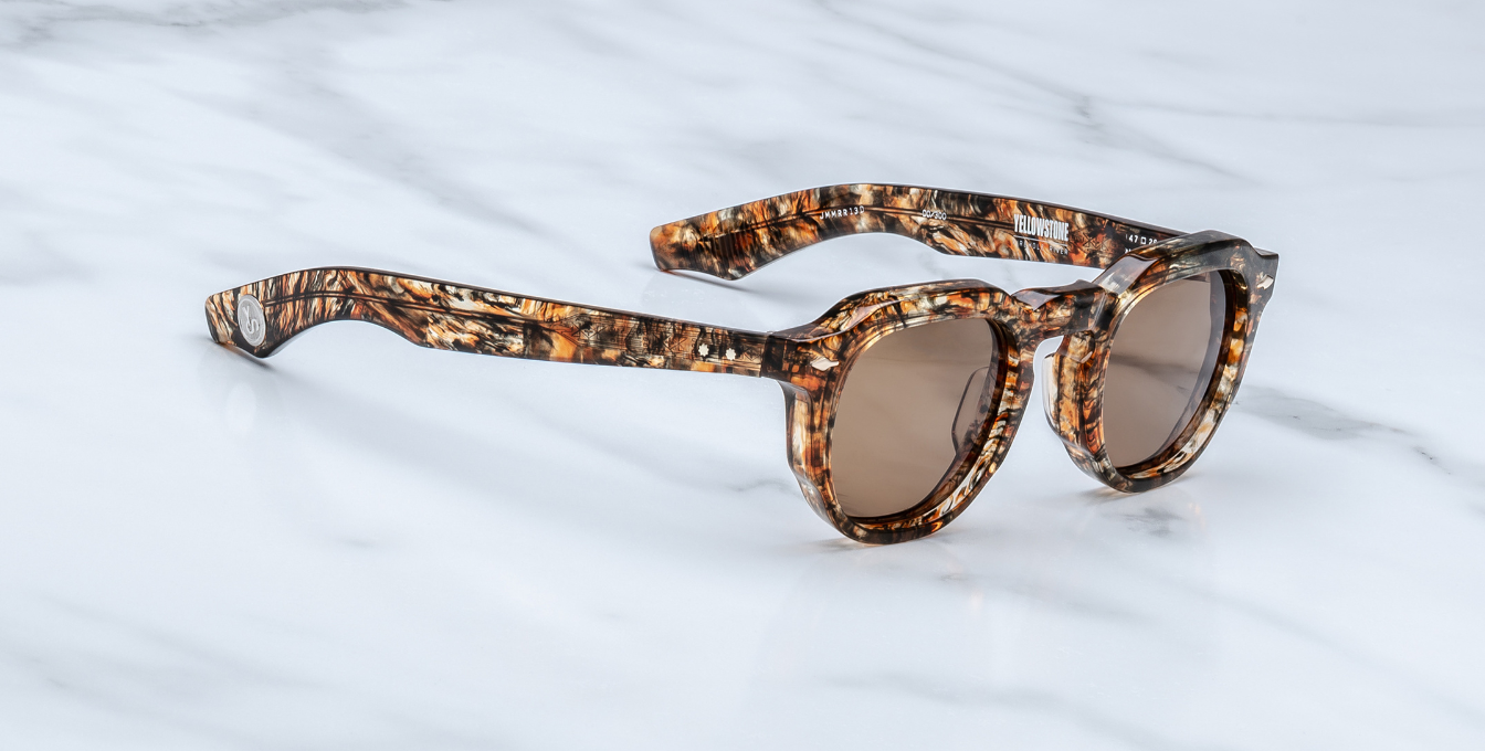 Jacques Marie Mage Firehole River | Yellowstone VI | Firehole River runde Luxussonnenbrille mit braunem Rahmen und braune Gläsern