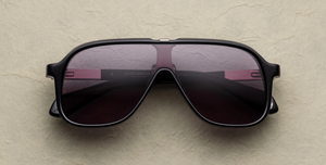 JMM Kurokawa Beluga Luxussonnenbrille in Schwarz mit lila Gläsern in limitierter Auflage