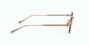 Akoni Juno - One Antique Gold - Luxus-Sonnebrille aus Japan in Gold mit rosa Gläsern