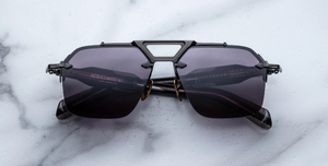 Jacques Marie Mage Silverton Raven Luxussonnenbrille in Silber mit grauen Gläsern