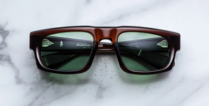 Jacques Marie Mage - Muhammed Ali Kollektion - Eckige Louisville Zoltar Sonnenbrille in Braun - limitierte, handgefertigte Luxusbrille aus Japan