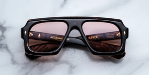 Eckige Jacques Marie Mage Decato | Bunker77 | Agar - Luxussonnenbrille mit braunem Rahmen und braunen Gläsern