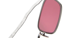 Kuboraum Z18 GM eckige Sonnenbrille it silbernem Rahmen und pinken Gläsern