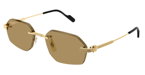 Cartier CT0616S | 002 Rahmenlose Luxus-Sonnebrille in Gold mit braunen Gläsern