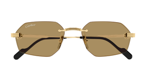 Cartier CT0616S | 002 Rahmenlose Luxus-Sonnebrille in Gold mit braunen Gläsern