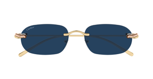 Rechteckige Cartier CT0686S | Trinity | 002 Sonnenbrille in Gold - in Italien hergestellte Luxusbrille