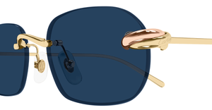 Rechteckige Cartier CT0686S | Trinity | 002 Sonnenbrille in Gold - in Italien hergestellte Luxusbrille