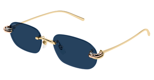 Rechteckige Cartier CT0686S | Trinity | 002 Sonnenbrille in Gold - in Italien hergestellte Luxusbrille