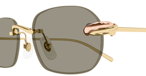 Rechteckige Cartier CT0686S | Trinity | 003 Sonnenbrille in Gold - in Italien hergestellte Luxusbrille