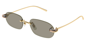 Rechteckige Cartier CT0686S | Trinity | 003 Sonnenbrille in Gold - in Italien hergestellte Luxusbrille