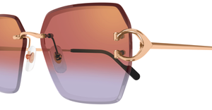 Cartier CT0466S 005 - Eckige Luxussonnenbrille hergestellt in Frankreich in Gold