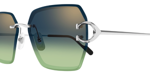 Cartier CT0466S 006 - Eckige Luxussonnenbrille hergestellt in Frankreich in Silber