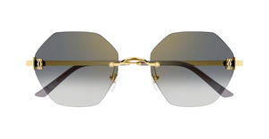 Cartier CT0671S | C de Cartier | 001 - Geometrische Luxussonnenbrille hergestellt in Frankreich in Gold