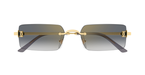 Eckige Cartier CT0672S | C de Cartier | 001 - Luxussonnenbrille hergestellt in Frankreich in Gold