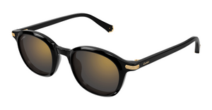 Cartier CT0584S 001 Rahmenlose Luxus-Sonnebrille in Schwarz mit grauen Gläsern