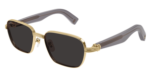 Cartier CT0538S 001 Rahmenlose Luxus-Sonnebrille in Gold mit grauen verspiegelten Gläsern
