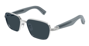 Cartier CT0538S 003 Rahmenlose Luxus-Sonnebrille in Silber mit grauen verspiegelten Gläsern