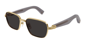 Cartier CT0538S 006 Rahmenlose Luxus-Sonnebrille in Gold mit grauen verspiegelten Gläsern