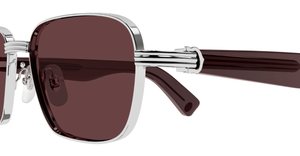 Cartier CT0538S 009 Rahmenlose Luxus-Sonnebrille in Silber mit braunen verspiegelten Gläsern