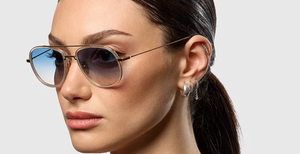 DITA Artoa.79x A-01 | White Gold - Crystal Clear Luxussonnenbrille in Gold mit rosa-blauen Gläsern