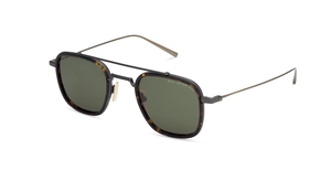 DITA Artoa.27x A-02 | Black Iron, Dark Tortoise, Antique Yellow Gold - Luxussonnenbrille in Silber mit grünen Gläsern