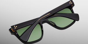 Jacques Marie Mage Lankaster Venom - Luxussonnenbrille mit schwarzem Rahmen und grünen Gläsern