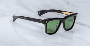 Jacques Marie Mage Lankaster Venom - Luxussonnenbrille mit schwarzem Rahmen und grünen Gläsern