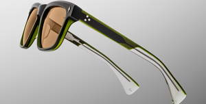 Jacques Marie Mage Lankaster Borneo - Luxussonnenbrille mit schwarzem Rahmen und grünen Gläsern