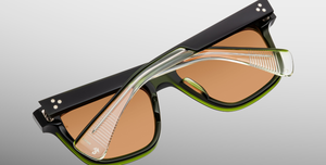 Jacques Marie Mage Lankaster Borneo - Luxussonnenbrille mit schwarzem Rahmen und grünen Gläsern