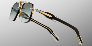Jacques Marie Mage Silverton Viper Luxussonnenbrille in Silber mit grünen Gläsern