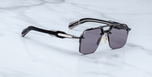 Jacques Marie Mage Silverton Raven Luxussonnenbrille in Silber mit grauen Gläsern