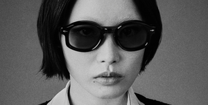 Jacques Marie Mage Petrus Brut - Luxussonnenbrille, handgemacht in Japan mit transparentem Bügel und grünen Gläsern