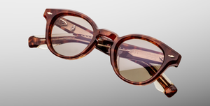 Jacques Marie Mage Clemens Honeycomb - Luxussonnenbrille, handgemacht in Japan mit braunem Bügel und braunen Gläsern