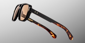 Jacques Marie Mage Evans Noir 15 - Luxussonnenbrille in Schwarz mit braunen Gläsern, handgefertigt in Japan