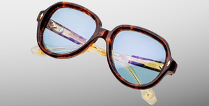Jacques Marie Mage Louise Paris – limitierte Aviator Luxussonnenbrille, handgefertigt in Japan mit schildpattfarbenen Bügeln und Powder Blue Gläsern.