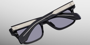 Jacques Marie Mage Molino 55 Hudson Sonnenbrille in Schwarz und Blau - limitierte, handgefertigte Luxusbrille