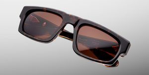 Jacques Marie Mage - Muhammed Ali Kollektion - Eckige Louisville Agar Sonnenbrille in Braun - limitierte, handgefertigte Luxusbrille aus Japan