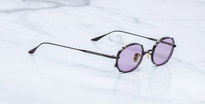 Jacques Marie Mage Violet | Corbeau Sonnenbrille in Schwarz - limitierte, runde und handgefertigte Luxusbrille